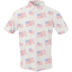 SwingJuice Short Sleeve Men's Performance Polo Golf Flag