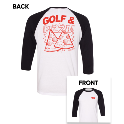 SwingJuice Three Quarter Sleeve Mens Raglan T-Shirt Golf & Pizza New