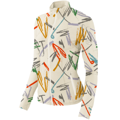 SwingJuice Long Sleeve Women's Performance Full Zip Golf Strokes -Golf Shop swingjuice golf strokes women performance full zip jacket ivory side