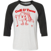 SwingJuice Three Quarter Sleeve Mens Raglan T-Shirt Golf & Tacos -Golf Shop swingjuice golf tacos 3.4 length sleeve raglan tee light grey