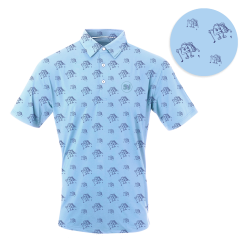 SwingJuice Short Sleeve Men's Performance Polo Golf & Tacos -Golf Shop swingjuice golf tacos performance polo maui close up de648f8f 3e41 4220 b159 fbece6df4442