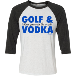 SwingJuice Three Quarter Sleeve Mens Raglan T-Shirt Golf & Vodka