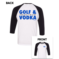 SwingJuice Three Quarter Sleeve Mens Raglan T-Shirt Golf & Vodka New