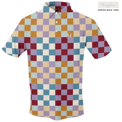 SwingJuice Short Sleeve Men's Performance Polo Golf Multi Checker