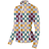 SwingJuice Long Sleeve Women's Performance Full Zip Golf Multi Checker