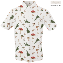 SwingJuice Short Sleeve Men's Performance Polo Golf Mushrooms -Golf Shop swingjuice mushrooms men performance polo ivory