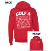 SwingJuice Long Sleeve Unisex Hoodie Golf & Pizza -Golf Shop swingjuice new golf pizza hoodie front back red