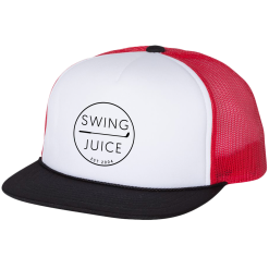 SwingJuice Foam Trucker Unisex Golf Hat -Golf Shop swingjuice retro golf foam trucker hat white red black