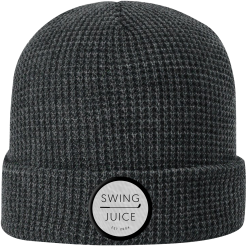 SwingJuice Knit Beanie Unisex Golf Hat -Golf Shop swingjuice retro logo knit beanie dark grey