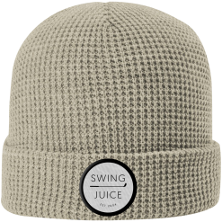 SwingJuice Knit Beanie Unisex Golf Hat -Golf Shop swingjuice retro logo knit beanie tan