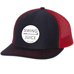 SwingJuice Trucker Unisex Golf Hat -Golf Shop swingjuice retro trucker hat navy red