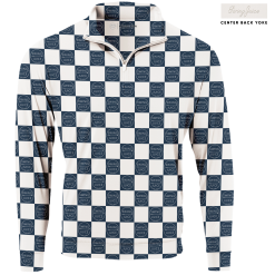 SwingJuice Long Sleeve Men's Performance Quarter Zip Golf SJ Checkerboard