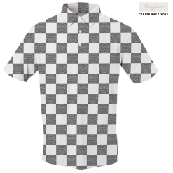SwingJuice Short Sleeve Men's Performance Polo Golf SJ Checkerboard -Golf Shop swingjuice sj checkerboard men performance polo cool grey