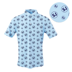 SwingJuice Short Sleeve Men's Performance Polo Golf Circle SJ -Golf Shop swingjuice sj performance polo maui close up