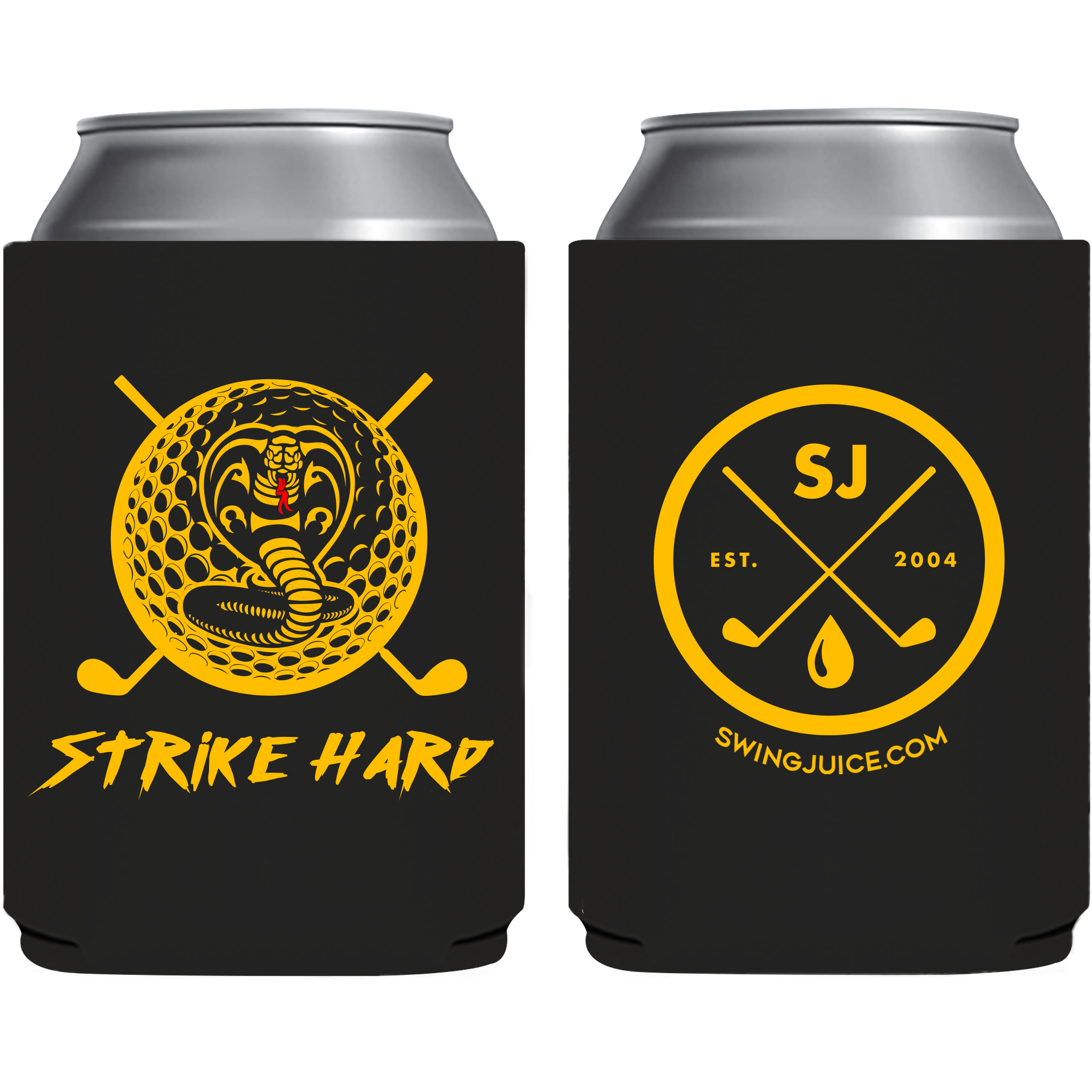 SwingJuice Unisex Koozie Golf Strike Hard Black O/S 3 SwingJuice Unisex Koozie Golf Strike Hard Black O/S